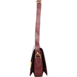Celine Bordeaux Bocalf Flap Triomphe Shoulder Bag