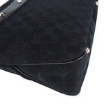 Gucci Monogram GG Studded Bamboo Hobo Handbag