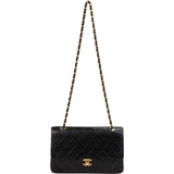 Chanel Quilted Lambskin Medium 24K Gold Double Flap Shoulder Bag