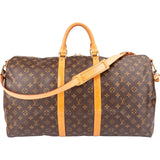 Louis Vuitton Monogram Canvas Keepall 55 Bandoulière Travel Bag