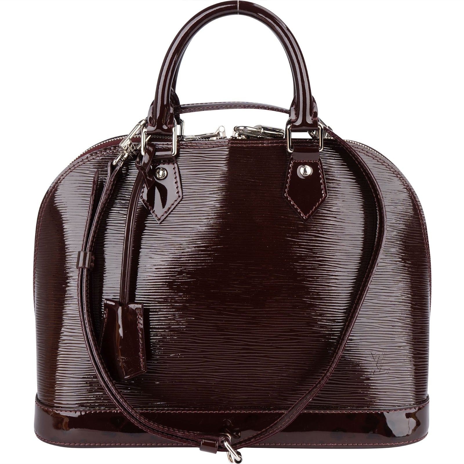 Louis Vuitton Burgundy Vernis Epi Leather Alma PM Handbag - vintageandkickz