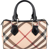 Burberry Haymarket Nova-Check Canvas Boston Handbag
