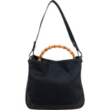 Gucci Monogram GG Canvas Bamboo Handle Shoulder Handbag