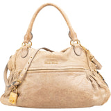 Miu Miu Vitello Lux Leather Satchel Hobo Handbag