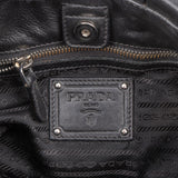 Prada Tessuto Leather Striped Gauffre Hobo Handbag