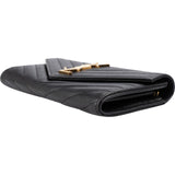 Yves Saint Laurent Grain de Poudre Matelassé Leather Envelope Flap Wallet