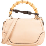 Gucci Pebbled Leather Bamboo Top Handle Flap Daily Handbag