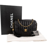 Chanel Lambskin Vertical Quilted Tassel 24K Gold Camera Crossbody Bag