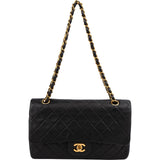 Chanel Quilted Lambskin 24K Gold Medium Double Flap Shoulder Bag