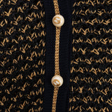 Gucci Pearl Buttons Multicolor Lurex Crochet Knit Cardigan (S)