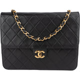 Chanel Quilted Lambskin CC Single Flap Shoulder Bag