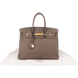 Hermès Taupe Togo Leather Birkin 35 Handbag