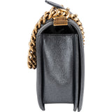 Chanel Quilted Metallic Lambskin Large Boy New Medium Crossbody Bag