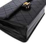 Chanel Quilted Lambskin 24K Gold Single Flap Shoulder Bag