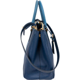 Prada Two Tone Saffiano Leather Galleria Handbag