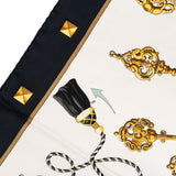 Hermès Les Clefs Pointues Silk 90 Scarf Tuch