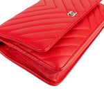 Chanel Chevron Caviar Leather Wallet On Chain Crossbody Bag - vintageandkickz