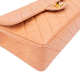 Chanel Quilted Lambskin 24K Gold Single Flap Top Handle Handbag