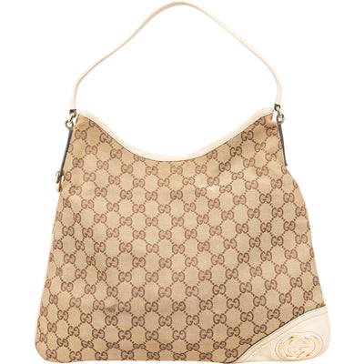 Gucci Monogram GG Canvas New Britt Hobo Shoulder Bag