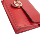 Gucci Grained Leather Interlocking GG Wallet On Chain Crossbody Bag