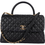 Chanel Jumbo Caviar Leather Coco Handle Handbag