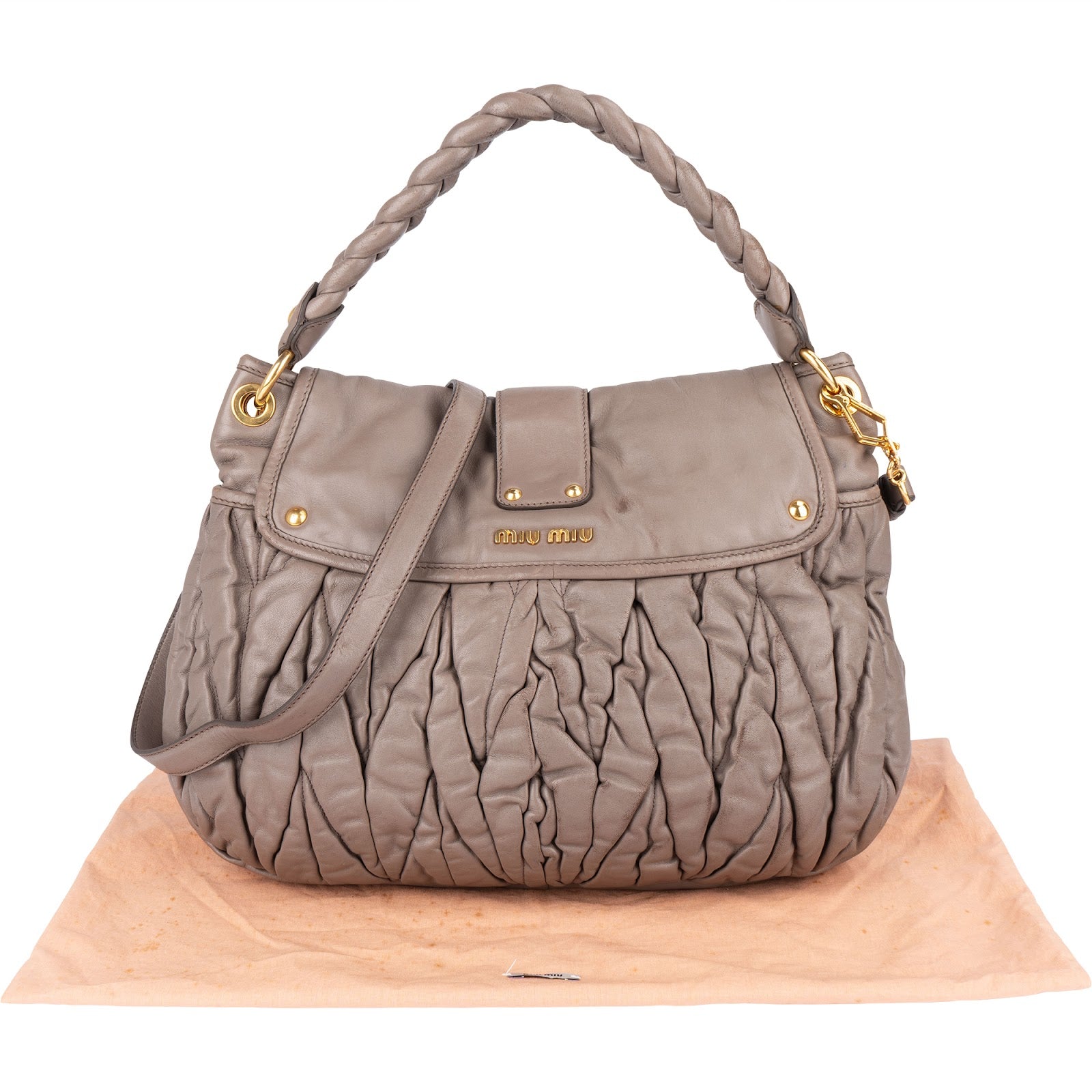[🔄️B24 / F12] Miu Miu Matelassé Nappa Leather Coffer Crossbody Bag - vintageandkickz