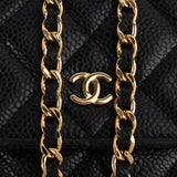 Chanel Quilted Caviar Leather Wallet On Chain Crossbody Bag