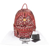 MCM Visetos Monogram Studded Sequin Leopard Stark Backpack