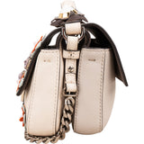 Fendi Leather Flowerland Double Micro Baguette Crossbody Bag