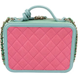 Chanel Quilted Caviar Leather Filigree Vanity Case Crossbody Bag