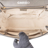 Gucci Grey Pebbled Leather Beijing 2010 Edition New Bamboo Top Handle Tassel Handbag
