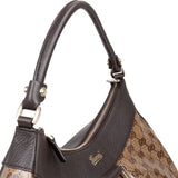 Gucci Monogram GG Crystal Abbey D-Ring Hobo Shoulder Bag