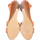 Hermès Orange Leather H Legend Wedge Sandals (39,5)