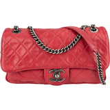Chanel Quilted Soft Calfskin Palladium Easy Single Flap Shoulder Bag
