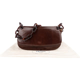 Prada Leather Tortoise Chain Shoulder Handbag