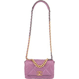 Chanel 19 Purple Quilted Lambskin Single Flap Crossbody Bag