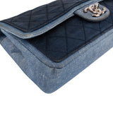 Chanel Quilted Denim Medium Single Flap Crossbody Bag