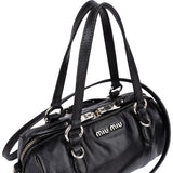 Miu Miu Soft Calf Leather Mini Boston Crossbody Handbag