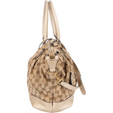 Gucci Monogram GG Metallic Leather Canvas Sukey Handbag