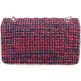 Chanel Quilted Multicolor Tweed and Lambskin Medium Double Flap Shoulder Bag