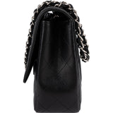 Chanel Quilted Caviar Leather Palladium Jumbo Singe Flap Crossbody Bag