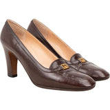 Gucci Brown Leather Vintage GG Loafer Pumps (36,5)
