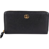 Gucci Pebbled Leather GG Zip Around Wallet
