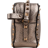 Valentino Garavani Metallic Grained Leather Rockstud Camera Crossbody Bag
