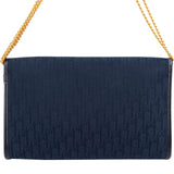 Christian Dior Blue Oblique Monogram Single Enevelope Flap Shoulder Bag