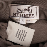 Hermès Taupe Cotton H Emblem Pocket Polo Shirt (XL)
