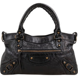 Balenciaga Black Leather Classic City Bag Handbag