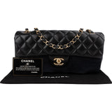 Chanel Quilted Lambskin East West Single Flap Shoulder Bag