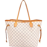 Louis Vuitton Monogram Damier Azur Canvas Neverfull MM Shoulder Bag
