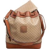 Celine Monogram Macadam Canvas Drawstring Bucket Shoulder Bag